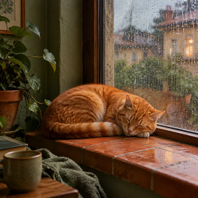 Rainy Window Cat