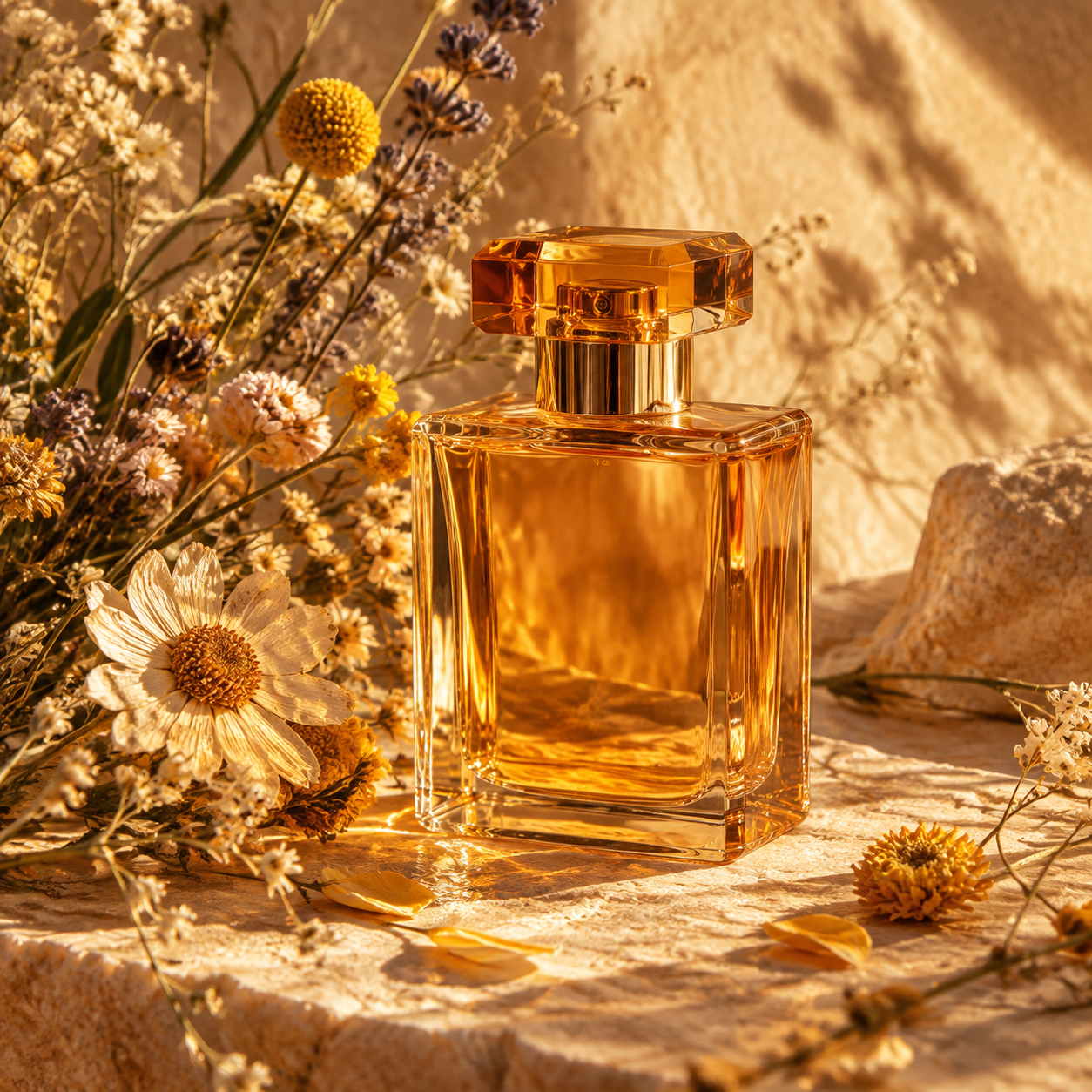 Amber Perfume Still Life
