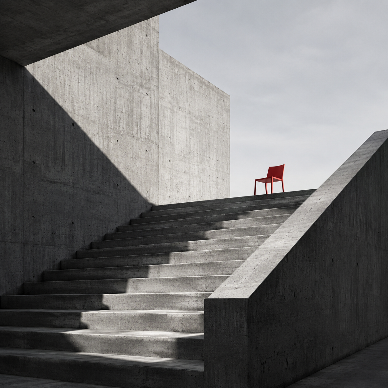 Brutalist Red Chair